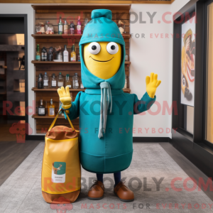 Teal Bottle Of Mosterd...