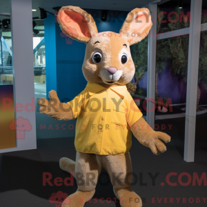 Gul kænguru maskot kostume...