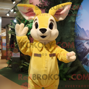 Gul kænguru maskot kostume...