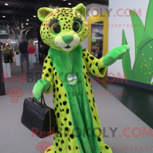 Limegrøn gepard maskot...