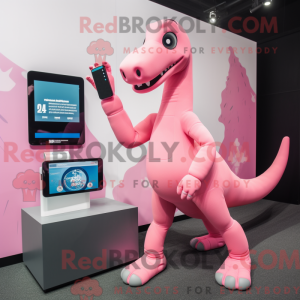 Pink Brachiosaurus mascot...