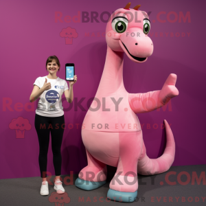 Pink Brachiosaurus mascot...