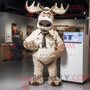 Beige Moose maskot...