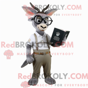 Sølv Gazelle maskot kostume...