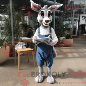 Sølv Gazelle maskot kostume...