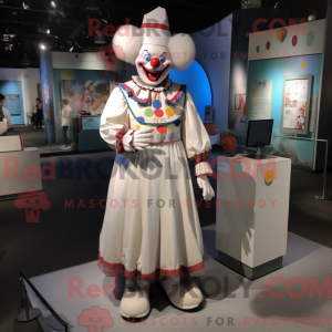 Witte clown mascotte...
