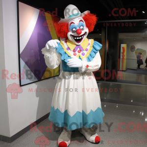 White Clown mascot costume...