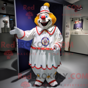 Hvid klovne maskot kostume...
