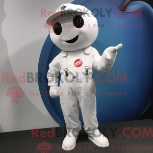 Hvid æble maskot kostume...