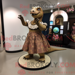 Brun Iguanodon maskot...