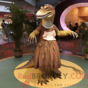 Brun Iguanodon maskot...