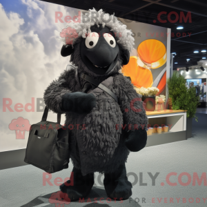 Svart Merino Sau maskot...