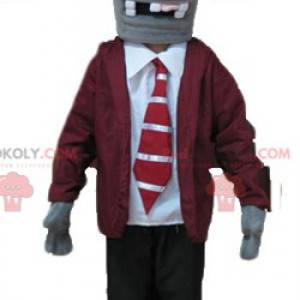 Undead skeleton mascot in suit and tie - Redbrokoly.com