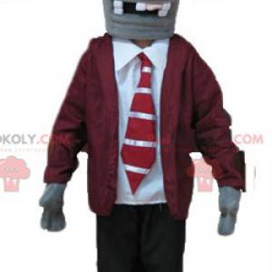 Undead skeleton maskot i kostym och slips - Redbrokoly.com