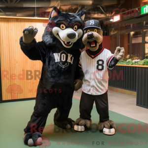 Black Say Wolf mascot...