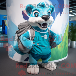 Cyan Thylacosmilus maskot...