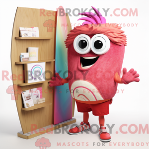 Rot-rosa Maskottchen Kostüm...
