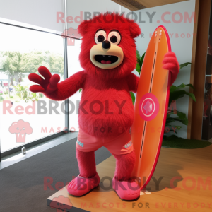 Red Pink mascot costume...