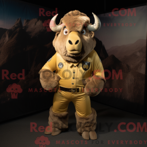 Gold Bison maskot drakt...