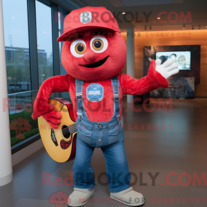 Rød pizza maskot kostume...