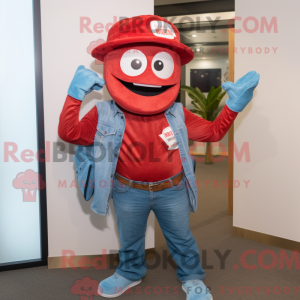 Red Pizza-mascottekostuum...