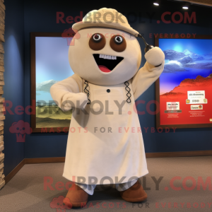 Cream Phone mascot costume...