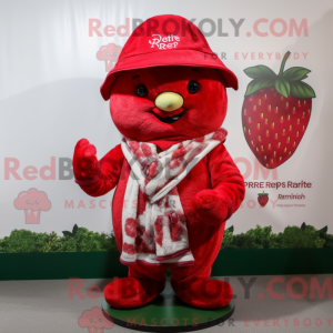 Rød Bringebær maskot...
