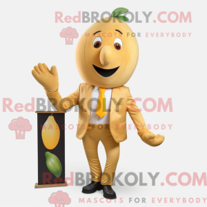 Gold Mango maskot kostume...