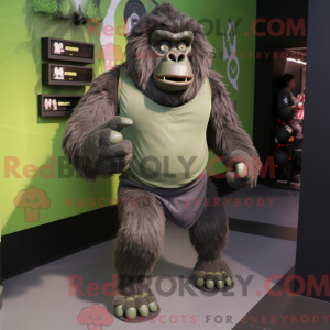 Oliven Gorilla maskot...