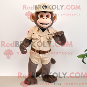 Fantasia de mascote de macaco bege com bermuda e cintos - Macacos mascotes - REBROKO_354647 - RedBrokoly.com