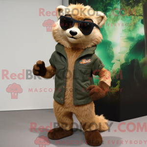 Postava maskota hnědého...