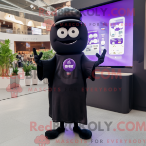 Svart aubergine maskot...