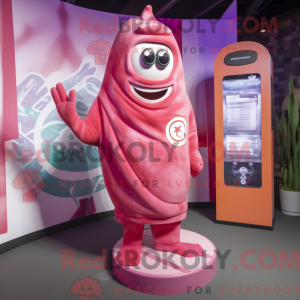 Pink Phone mascot costume...