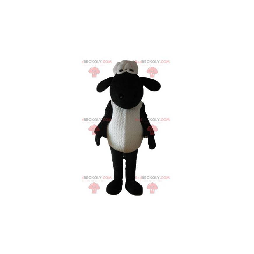 Mascotte de Shaun célèbre mouton noir et blanc de dessin animé