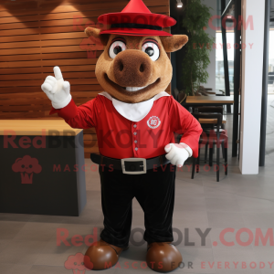 Red Steak-mascottekostuum...