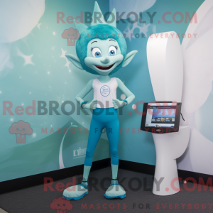 Teal Zahnfee Maskottchen...