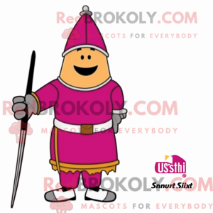 Roze mascottekostuum van de...
