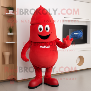 Rød Mango maskot drakt...