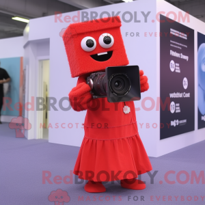 Red Camera mascot costume...