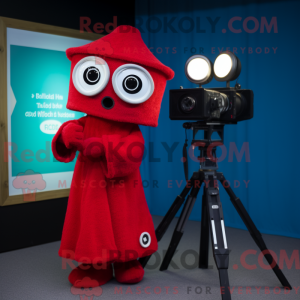 Rød kamera maskot kostume...