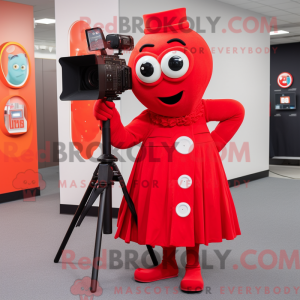 Rød kamera maskot kostume...