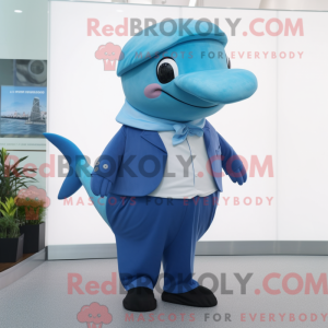 Blue Whale maskot kostyme...