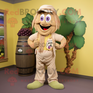 Tan Grape mascotte kostuum...