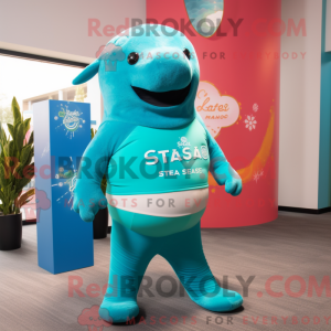 Maskotdrakt Turkis Stellar...