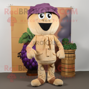 Tan Grape mascotte kostuum...