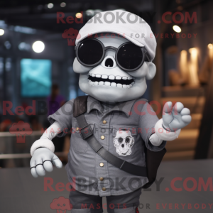Grijze schedel mascotte...