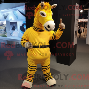 Geel Quagga-mascottekostuum...