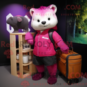 Magenta Marten Maskottchen...