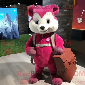 Magenta Marten Maskottchen...