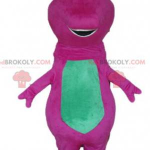 Grande mascotte dinosauro gigante rosa e verde - Redbrokoly.com